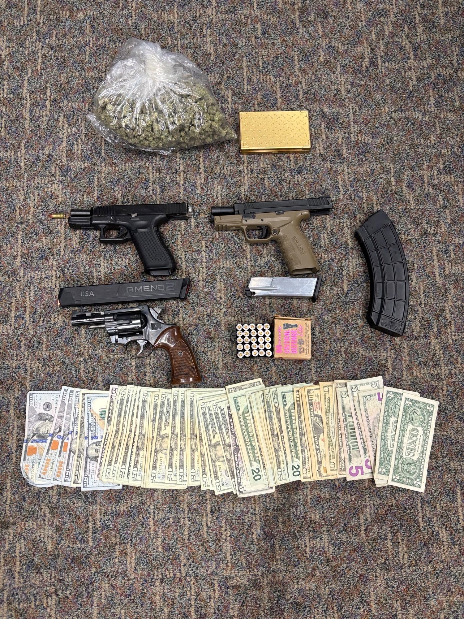 Detectives Recover Three Guns and Marijuana During Search Warrant